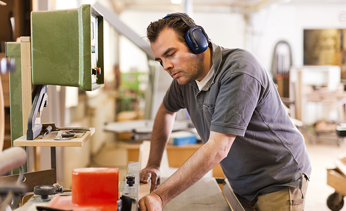 Man doing carpentry