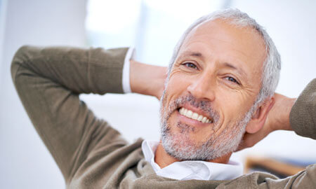 happy hearing aid customer older