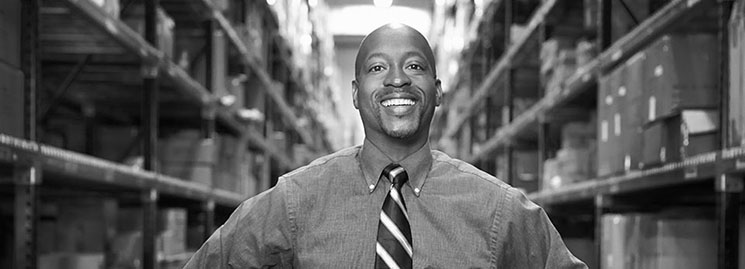 Man standing in a warehouse