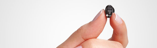 a small, in-the-ear hearing aid