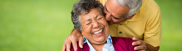older couple flirting